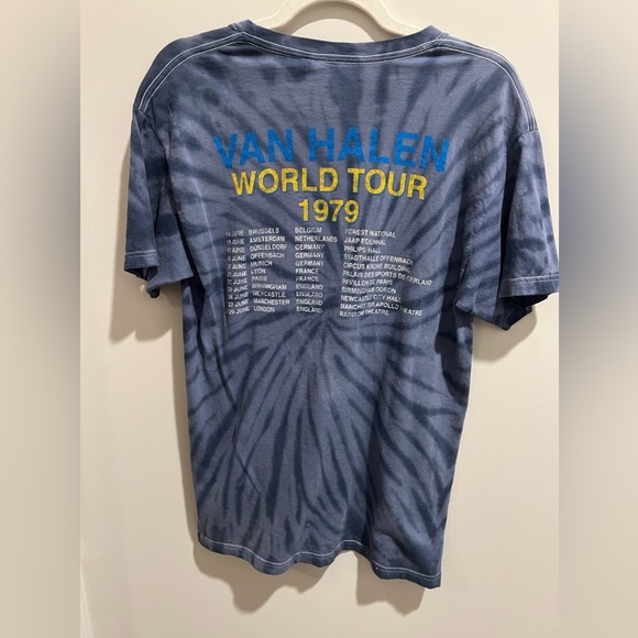 VAN HALEN Flame Globe 1979 World Tour Tie Dye T-shirt - Picture 4 of 5